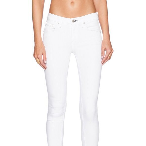 Rag & Bone The Skinny Jeans Womens Bright White Low Rise Denim Size 29 Pants - Picture 11 of 11